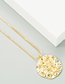 Fashion Color Character Embossed Round Brand Pendant Copper Gold-plated Micro-inlaid Zircon Necklace