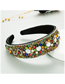 Fashion Color Gypsophila Broken Diamond Glass Bead Fabric Broad-edge Headband