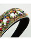 Fashion Color Gypsophila Broken Diamond Glass Bead Fabric Broad-edge Headband