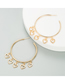 Fashion Rose Gold C-shaped Big Circle Love Heart Hollow Alloy Earrings