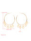 Fashion Rose Gold C-shaped Big Circle Love Heart Hollow Alloy Earrings