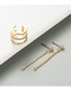 Fashion Gold Color Geometric Alloy Diamond Chain Ear Clip