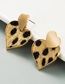 Fashion Brown Multi-layer Love Alloy Leopard Print Flannel Flocking Earrings
