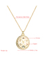 Fashion Gold Color Copper-plated Real Gold And Micro-inlaid Zircon Geometrically Carved Medallion Necklace