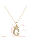 Fashion F Gold Brass Plating Micro-inlaid Zircon Crown Letter Necklace