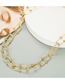 Fashion Gold Color Bead Button Alloy Plating Color Preserving Necklace