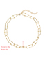 Fashion Gold Color Bead Button Alloy Plating Color Preserving Necklace