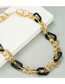 Fashion Gold Color Acrylic Lock Thick Chain Alloy Necklace