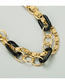 Fashion Gold Color Acrylic Lock Thick Chain Alloy Necklace