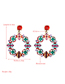 Fashion Champagne Round Alloy Earrings With Rhinestones