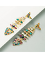 Fashion Ab Color Herringbone Alloy Earrings With Rhinestones