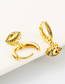 Fashion Color Brass With Real Gold Plated Pendant Eye Earrings