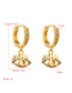 Fashion Color Brass With Real Gold Plated Pendant Eye Earrings