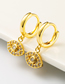 Fashion Gold Color Eyes Copper Plated Real Gold Micro-set Zircon Earrings