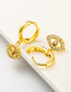 Fashion Gold Color Eyes Copper Plated Real Gold Micro-set Zircon Earrings