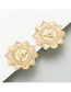 Fashion Gold Color Medusa Head Embossed Alloy Earrings With Rhinestones