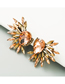 Fashion Black Geometric Drop-shaped Glass Diamond Alloy Earrings