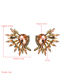 Fashion Pink Geometric Drop-shaped Glass Diamond Alloy Earrings