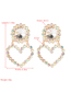 Fashion Gold Color Flower Heart-shaped Alloy Full Diamond Earrings