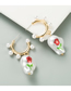 Fashion White Geometric Imitation Pearl Rose Earrings