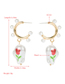 Fashion White Geometric Imitation Pearl Rose Earrings