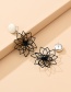 Fashion Black Double-layer Hollow Flower Alloy Earrings