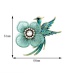 Fashion Green Crystal Phoenix Bird Diamond Pearl Flower Brooch