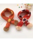 Fashion [beige] 6 Months-10 Years Old Childrens Scarf With Flower Print Hair Ball Thickening