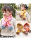 Fashion [gray] 6 Months-10 Years Old Childrens Scarf With Flower Print Hair Ball Thickening