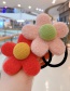 Fashion Pink Flowers-hair Rope Plush Flower Contrast Color Childrens Hair Rope