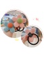 Fashion Pink Flowers-hair Rope Plush Flower Contrast Color Childrens Hair Rope