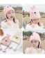 Fashion Pink Bunny 1 To 6 Years Old Bunny Fur Ball Children Hat