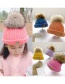 Fashion Purple 0-4 Years Old One Size Knitted Woolen Yellow Man Embroidery Childrens Hat