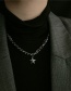 Fashion Silver Color Stainless Steel Five-pointed Star Letter Necklace