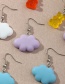 Fashion Color Mixing Resin Bear Cloud Alloy Earring Set