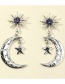 Fashion Silver Color Diamond Star Moon Alloy Earrings