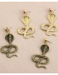 Fashion Black Gold Cobra Alloy Earrings