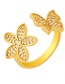 Fashion B Gold Butterfly Diamond Open Ring