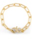Fashion Wing Geometry Bracelet With Zircon Thick Chain