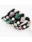 Fashion Color Broad-brimmed Headband With Diamonds Geometric Pearls And Flowers