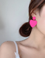 Fashion Rose Red Love Pattern Alloy Earrings