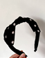 Fashion Black Velvet Pearl Knotted Fabric Wide-brimmed Headband
