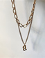 Fashion Gold Color Letter Pendant Alloy Double Necklace
