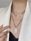 Fashion Silver Color Letter Pendant Alloy Double Necklace