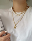 Fashion Gold Color Letter Pendant Alloy Double Necklace