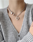 Fashion Silver Color Love Titanium Steel Hollow Necklace