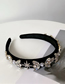 Fashion Black Diamond-studded Velvet Geometric Alloy Headband