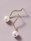 Fashion Curve Asymmetric Circle Eye Wings Micro-inlaid Zircon Pearl Earrings