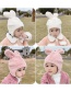 Fashion Black 6 Months-8 Years Old Bunny Ears Lamb Fur Children Hat