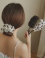 Fashion White Polka Dot Printing Net Yarn Ball Head Hair Artifact